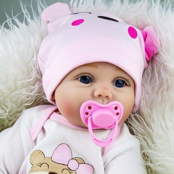 22in Realistic Reborn Dolls Vinyl Silicone Newborn Toddler Girl Baby Xmas Gift - Picture 1 of 7